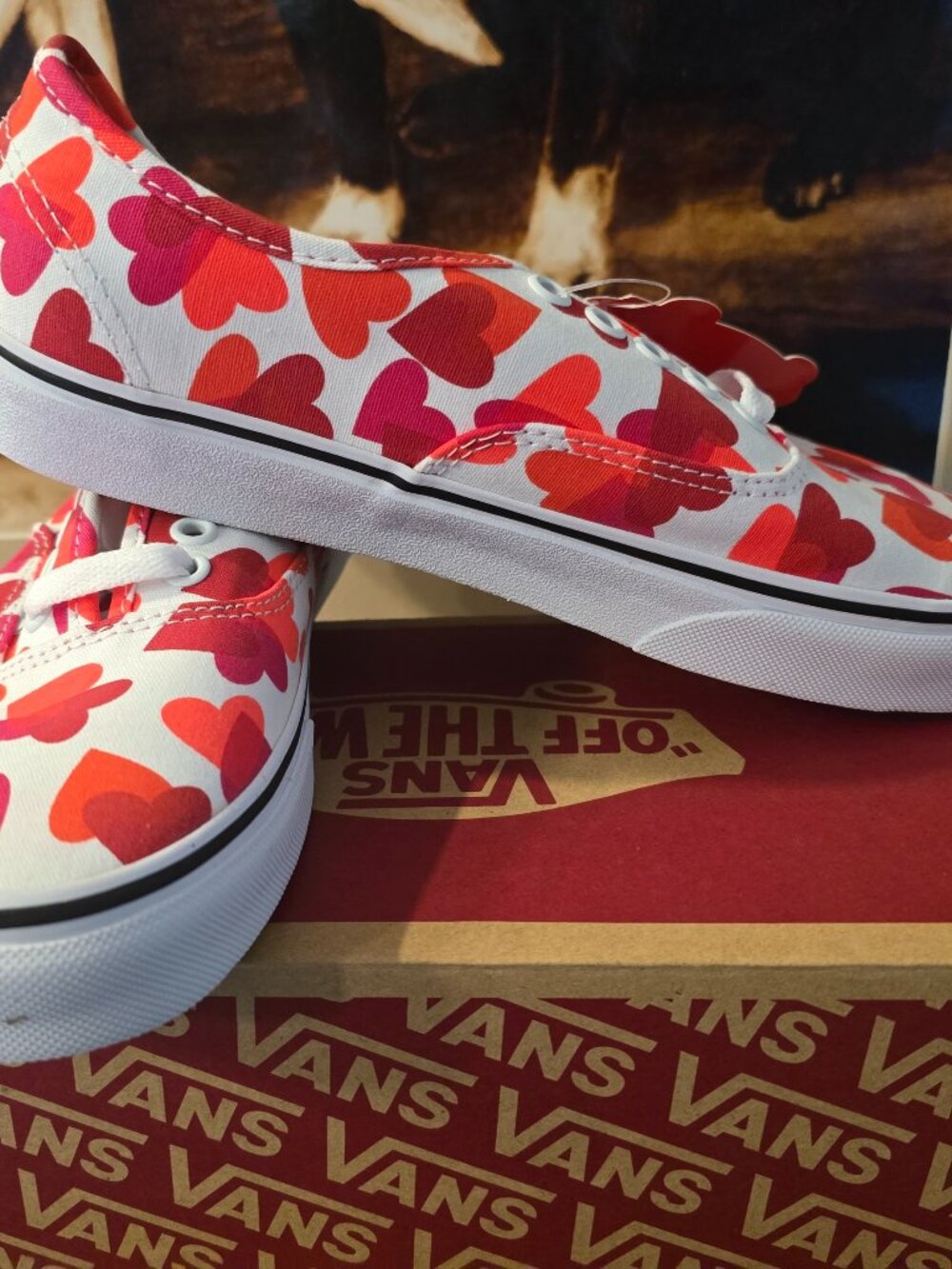 Vans Authentic Valentine Hearts Love Skateboarding Shoes VN0A348A40Q Womens 6.5